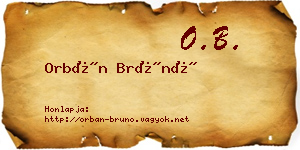 Orbán Brúnó névjegykártya